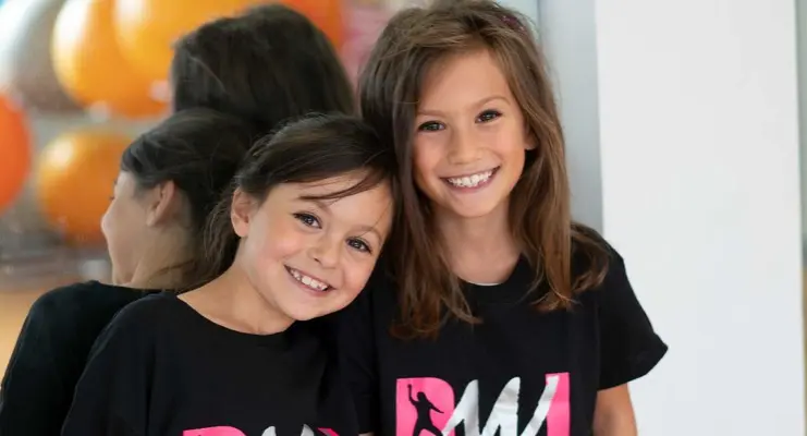 Two girls close-up in dance class